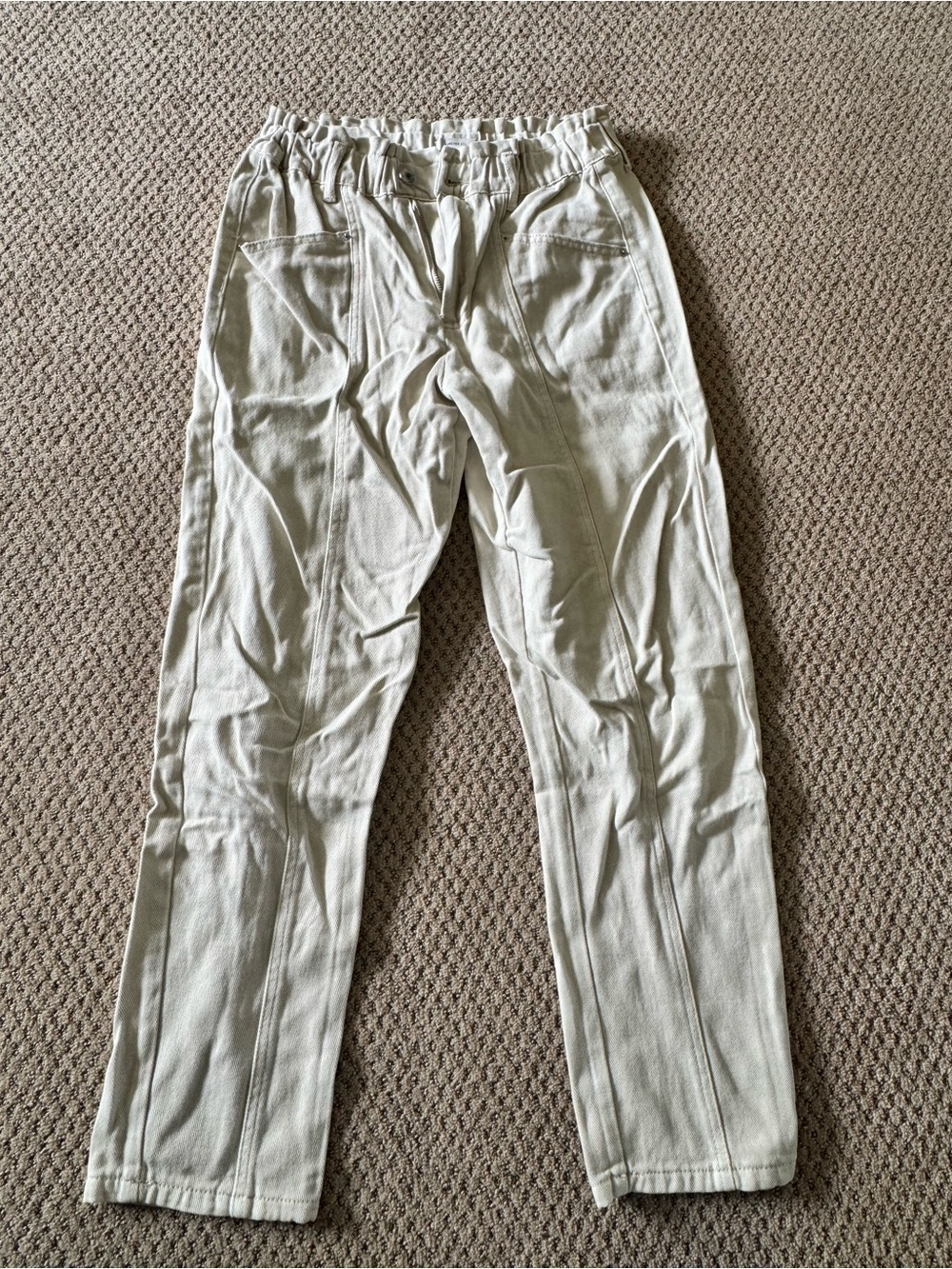 Forever 21 High-Rise Jeans in Light Cream